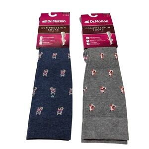 Men's Fun Compression Socks - Navy and Gray